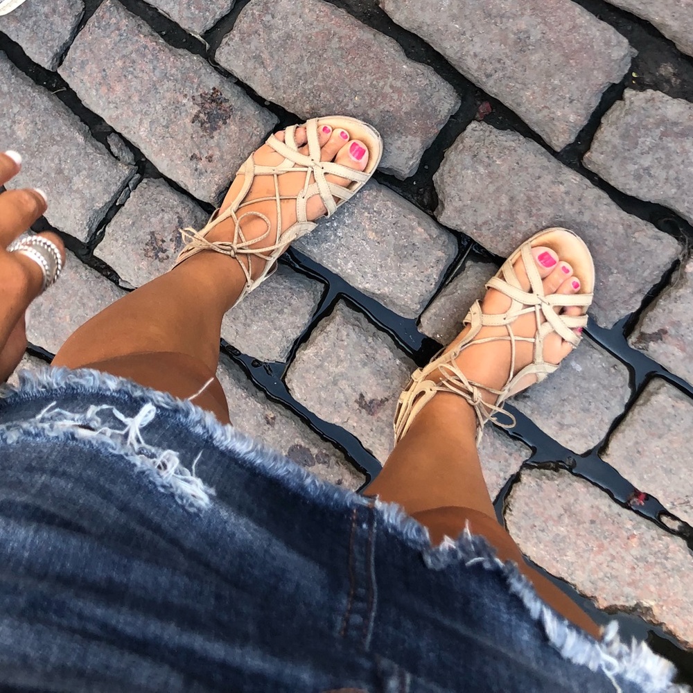 Gentle Souls Tan Gladiator Sandals-Break My Heart